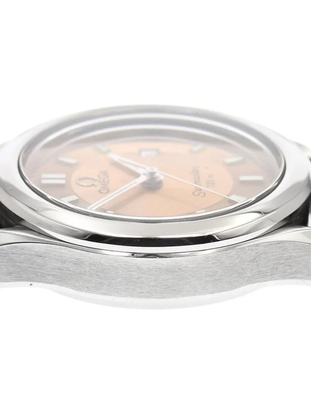 OMEGA Seamaster120 2571.62 Date Orange Dial Quartz Ladies Watch_968544